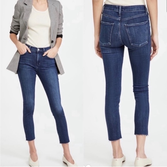 Womens AGOLDE Sophie High Rise Raw Hem Crop Skinny Denim Jeans - Picture 1 of 7
